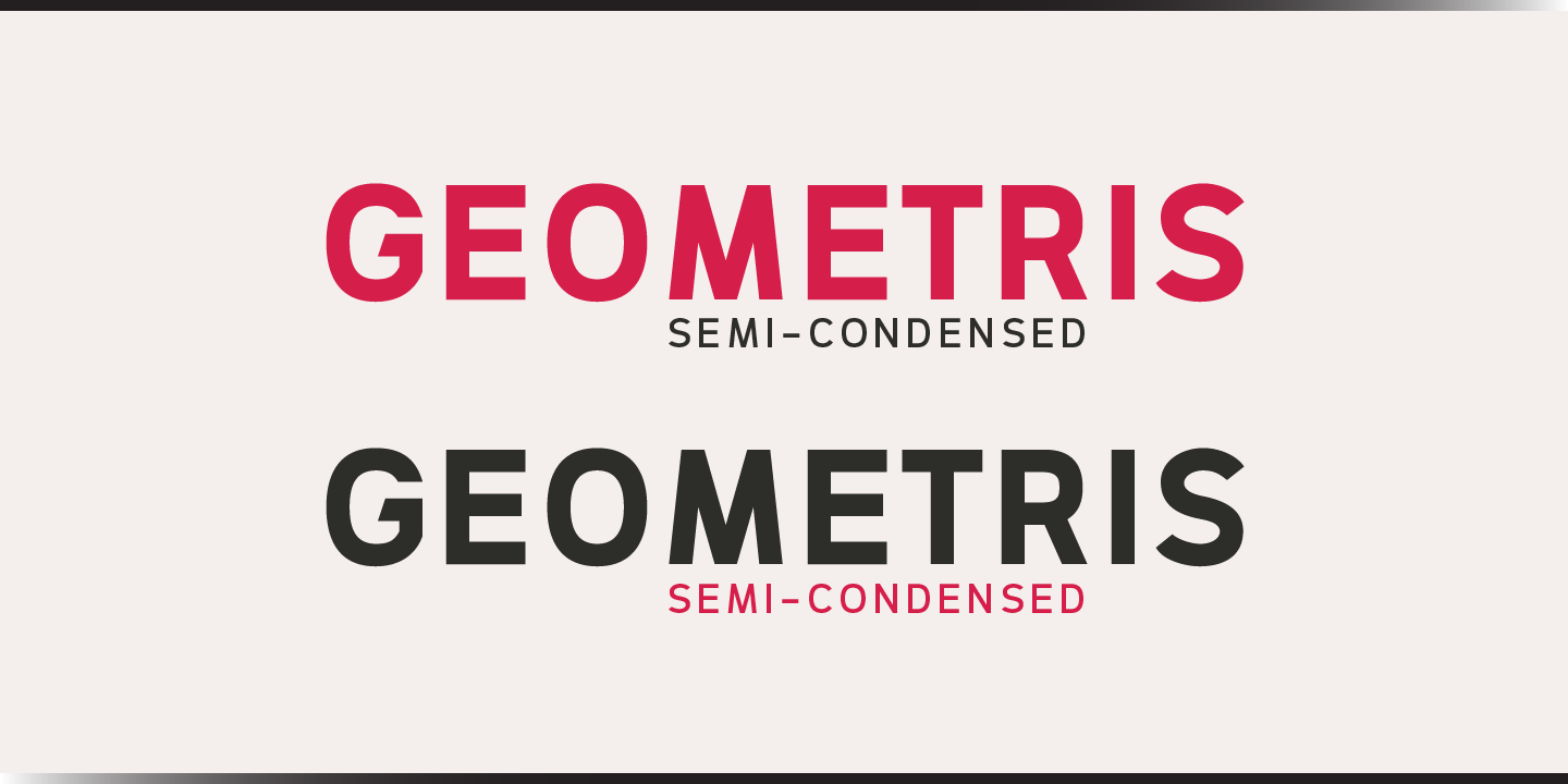 Пример шрифта Geometris Semi-Condensed